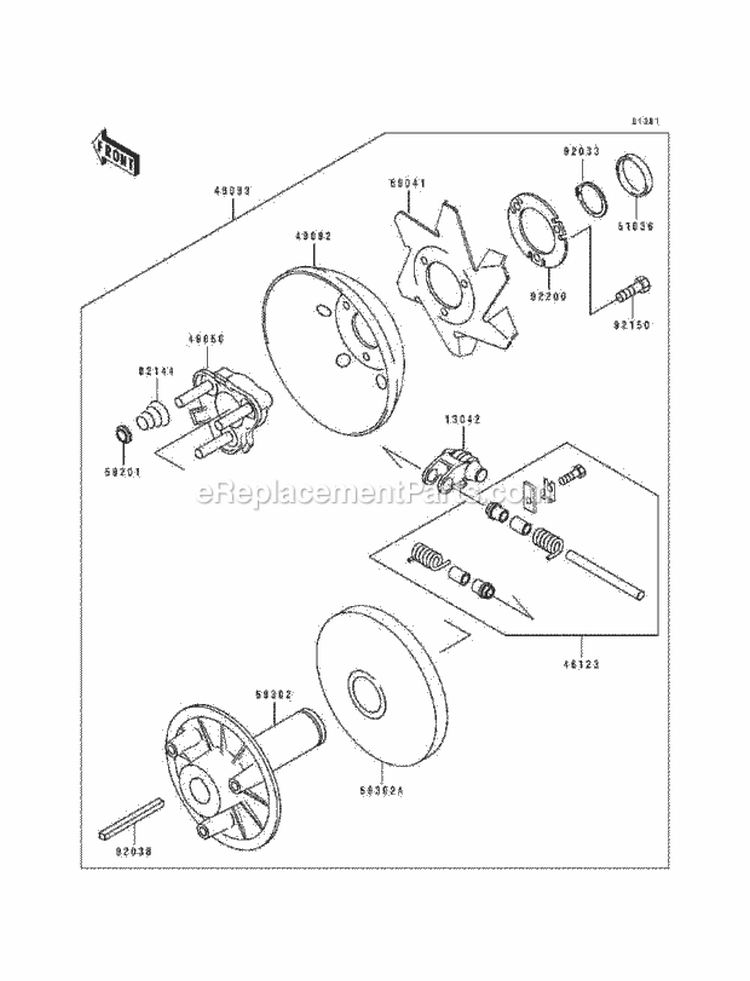Drive Converter Diagram and Parts List for KAF300-A1  Kawasaki 