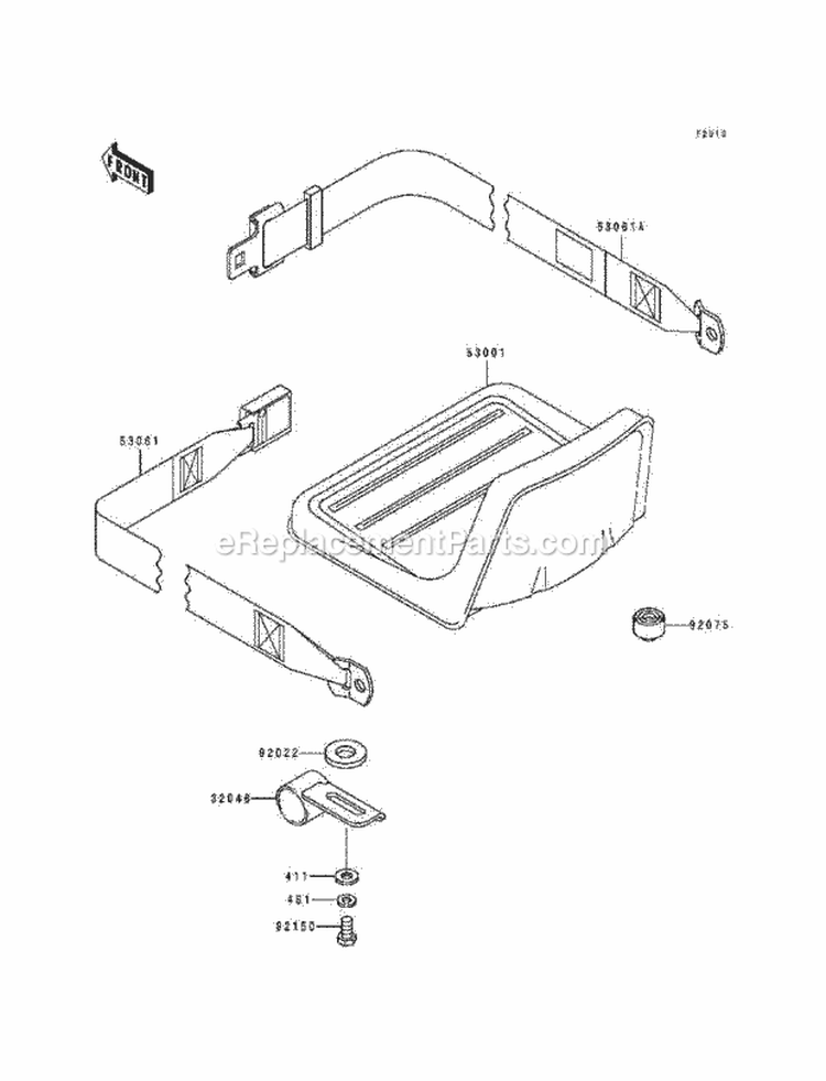 Seat Diagram and Parts List for KAF300-A1  Kawasaki 
