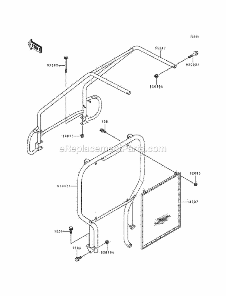 Guard Diagram and Parts List for KAF300-A1  Kawasaki 