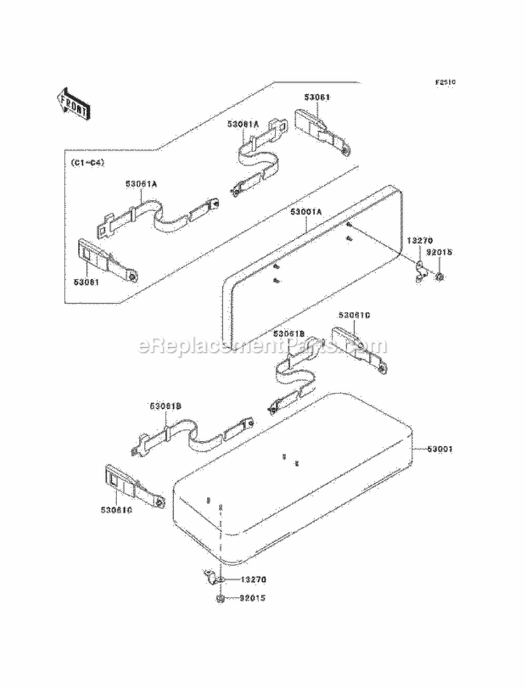 Seat Diagram and Parts List for KAF300-C5  Kawasaki 