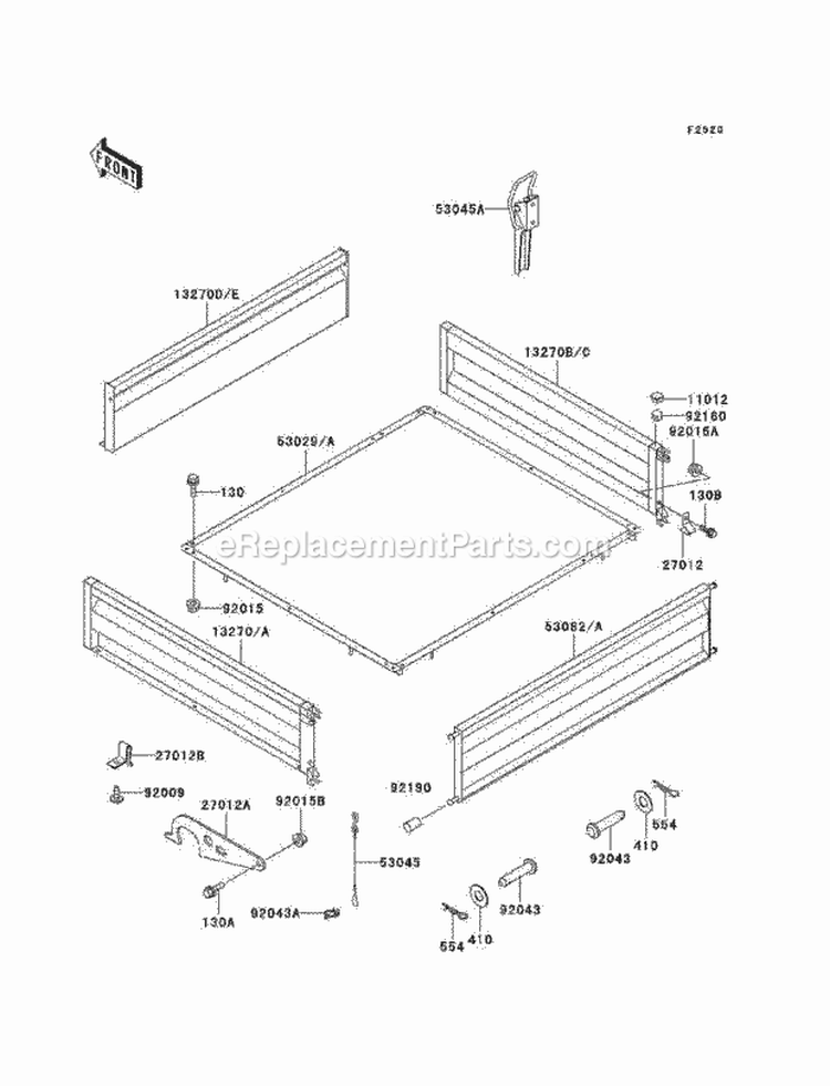Carriers Diagram and Parts List for KAF300-C5  Kawasaki 