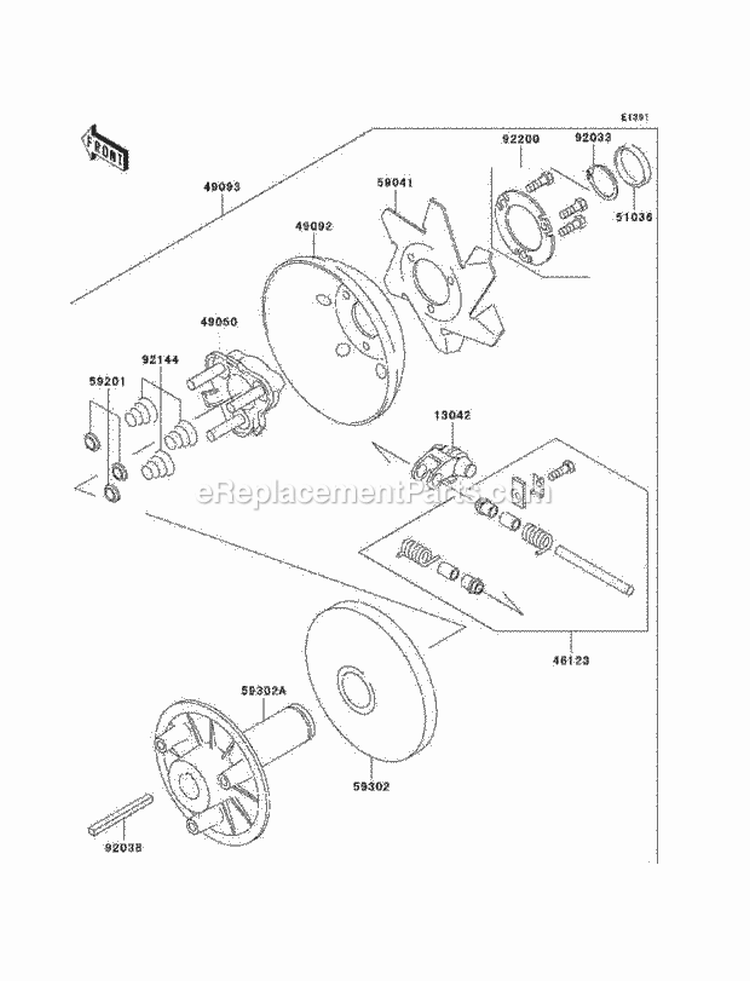 Drive Converter Diagram and Parts List for KAF300-C6  Kawasaki 