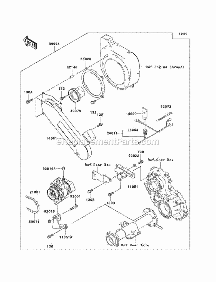 Optional Parts Diagram and Parts List for KAF300-D2  Kawasaki 