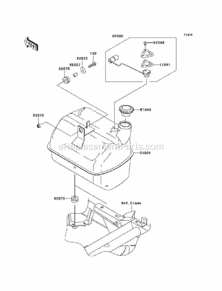 Page F Diagram and Parts List for KAF400-A9F 2009 Kawasaki 