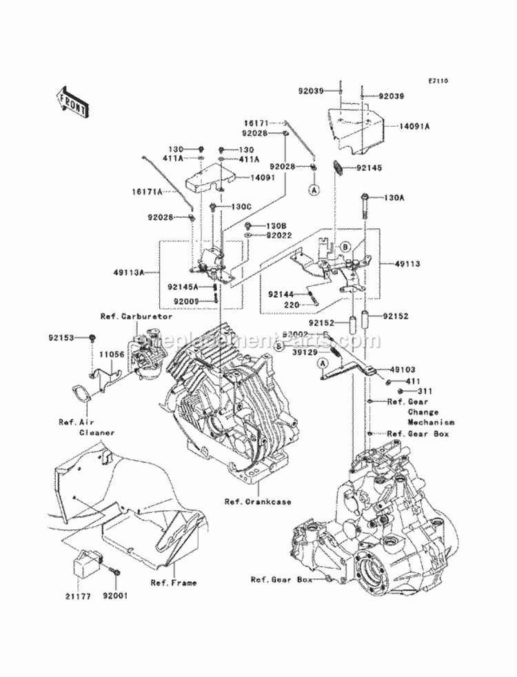 Control Diagram and Parts List for KAF400-ACF 2012 Kawasaki 