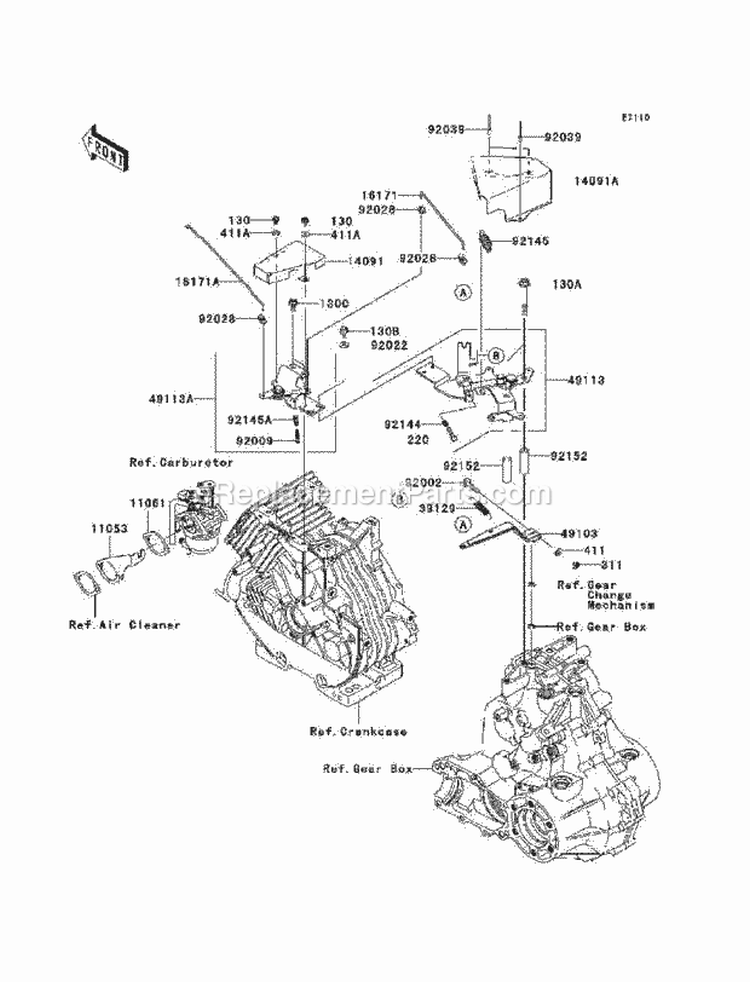 Control Diagram and Parts List for KAF400-B1 2005 Kawasaki 