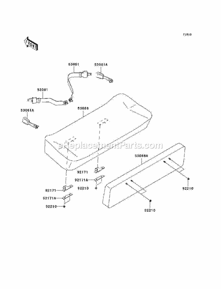Seat Diagram and Parts List for KAF400-C1 2005 Kawasaki 