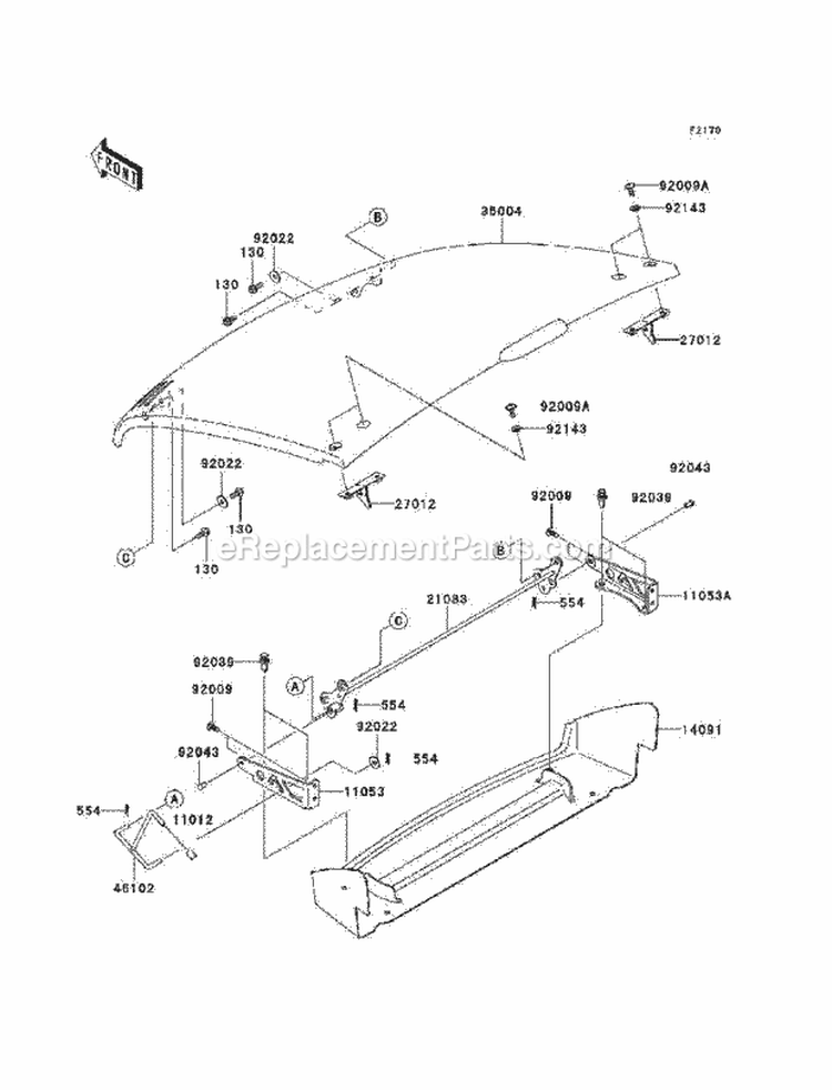 Fenders Diagram and Parts List for KAF400-C1 2005 Kawasaki 
