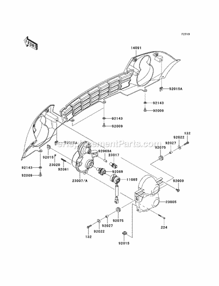 Headlights Diagram and Parts List for KAF400-ABF 2011 Kawasaki 