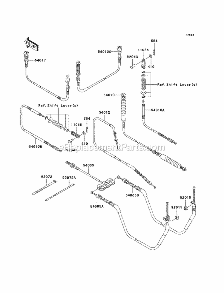 Cables Diagram and Parts List for KAF400-DCF 2012 Kawasaki 