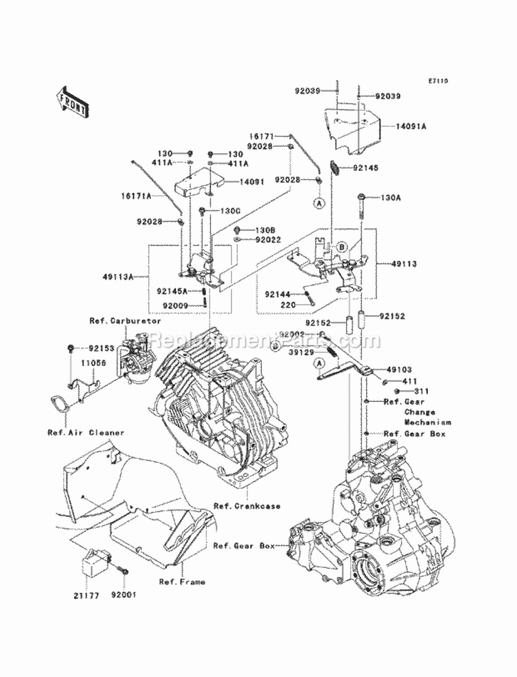 Control Diagram and Parts List for KAF400-ABF 2011 Kawasaki 
