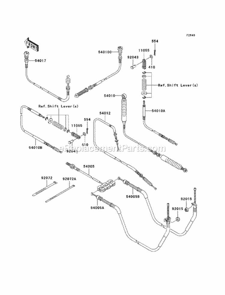 Cables Diagram and Parts List for KAF400-ABF 2011 Kawasaki 