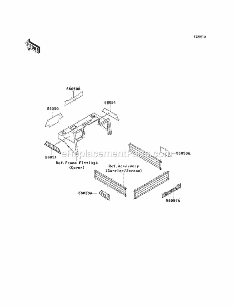 Decals Red Diagram and Parts List for KAF620-A4  Kawasaki 