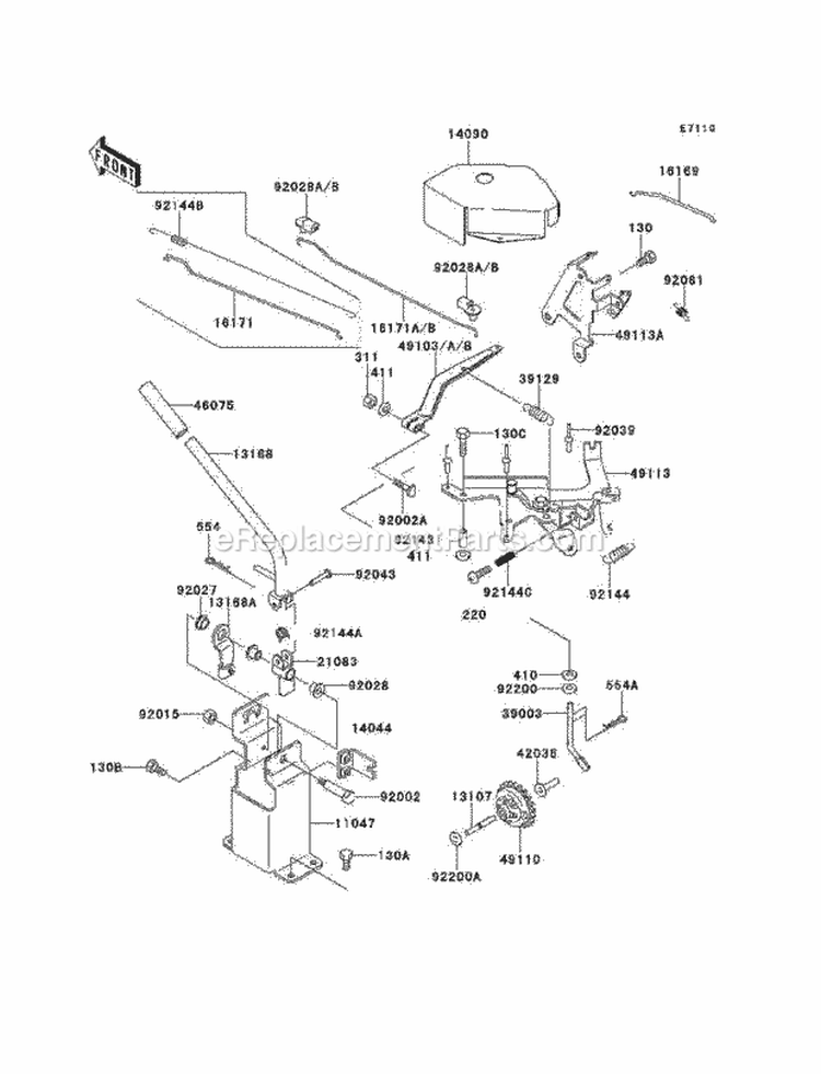 Control Diagram and Parts List for KAF620-A5  Kawasaki 