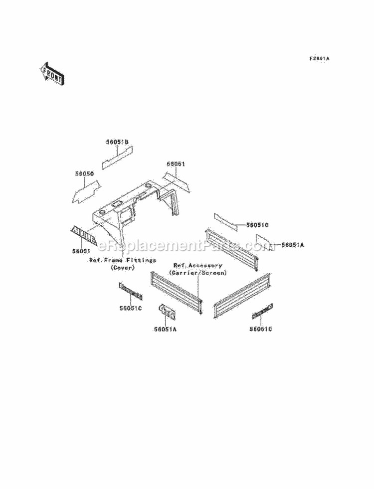 Decals Green Diagram and Parts List for KAF620-A6  Kawasaki 