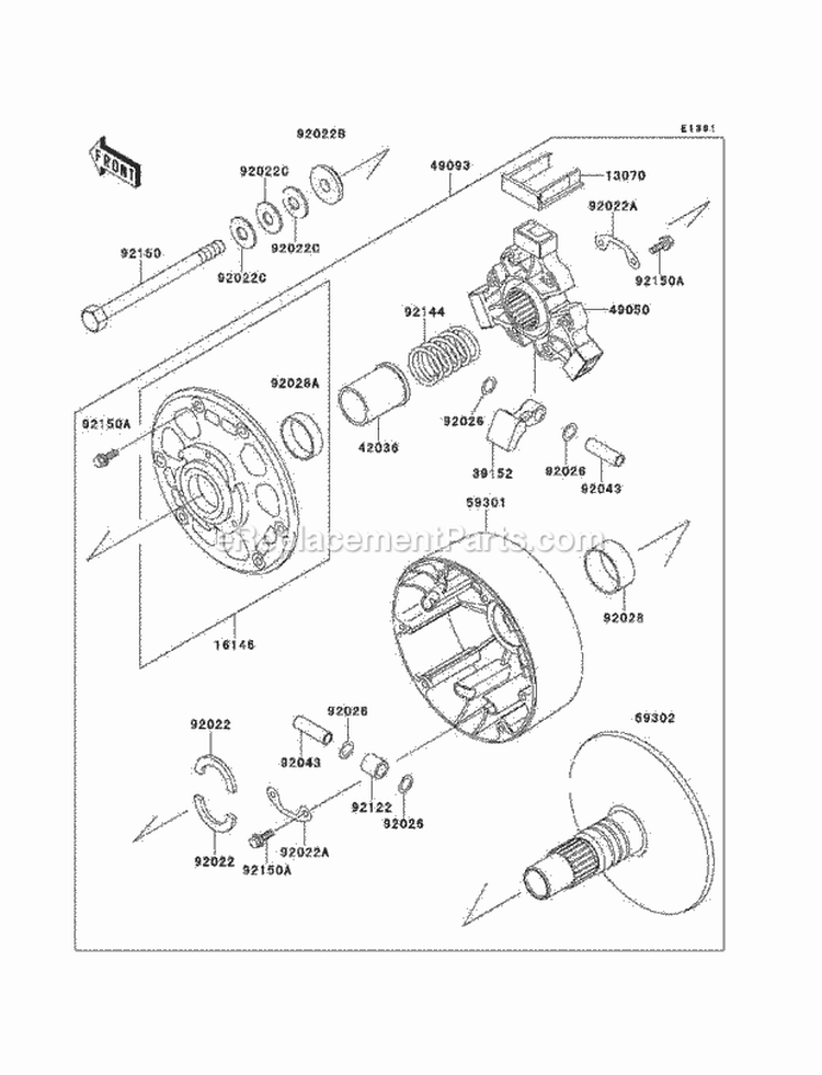 Drive Converter Diagram and Parts List for KAF620-A6  Kawasaki 