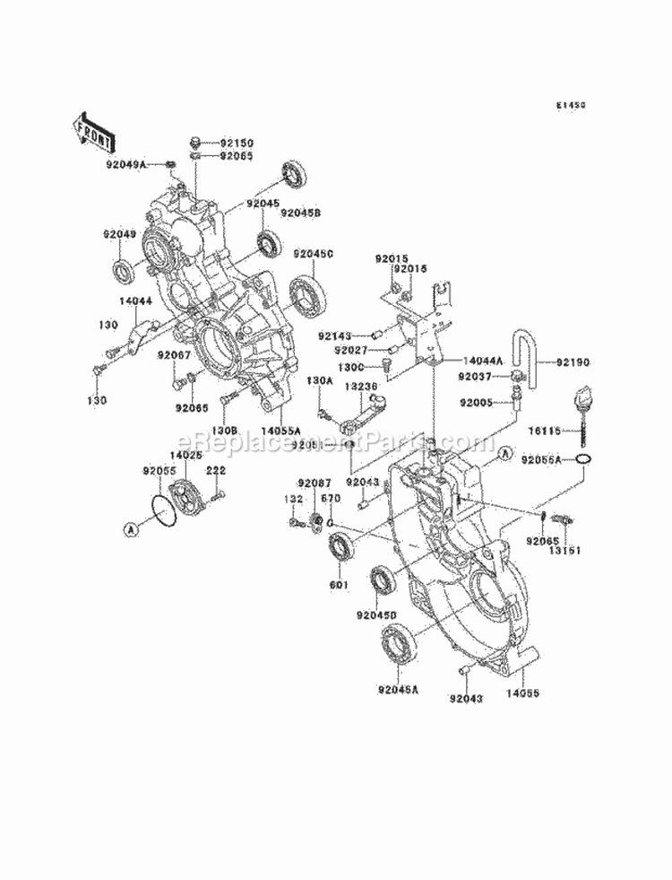 Gear Box Diagram and Parts List for KAF620-B6  Kawasaki 