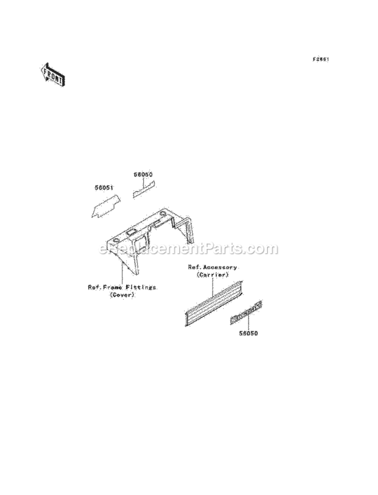 Decals Diagram and Parts List for KAF620-C2  Kawasaki 