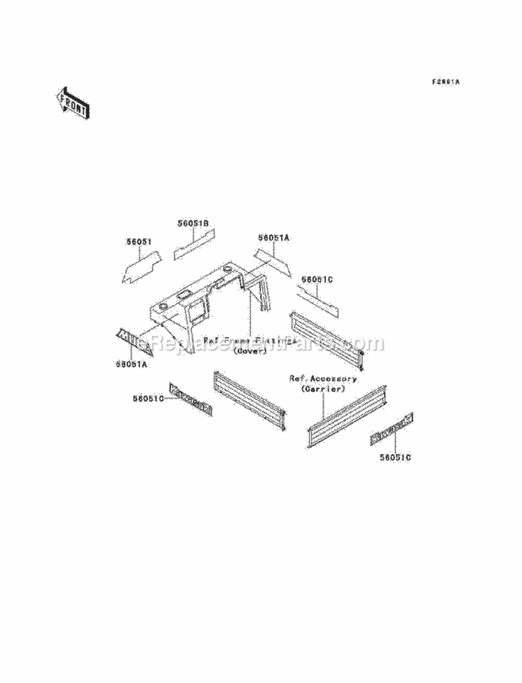 Decals Green Diagram and Parts List for KAF620-C6  Kawasaki 
