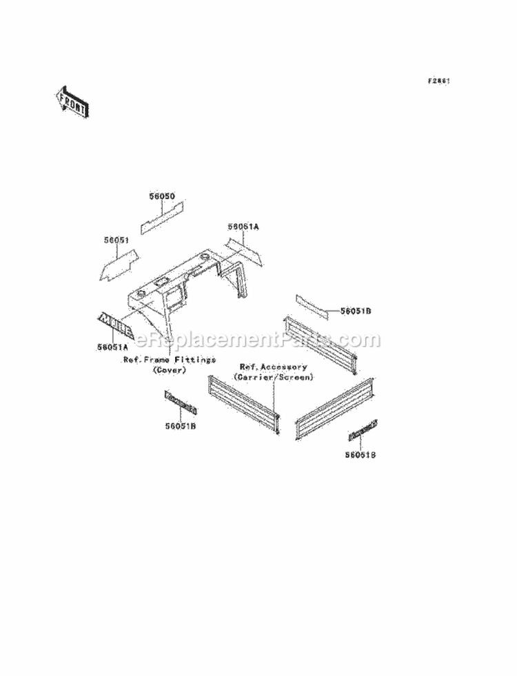 Decals Red Diagram and Parts List for KAF620-C6  Kawasaki 