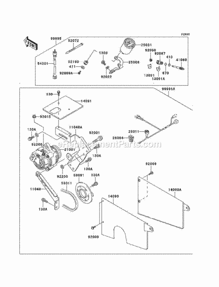 Optional Parts Diagram and Parts List for KAF620-F1  Kawasaki 