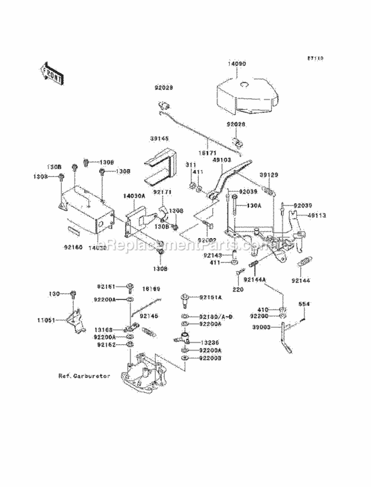 Control Diagram and Parts List for KAF620-G6F 2006 Kawasaki 