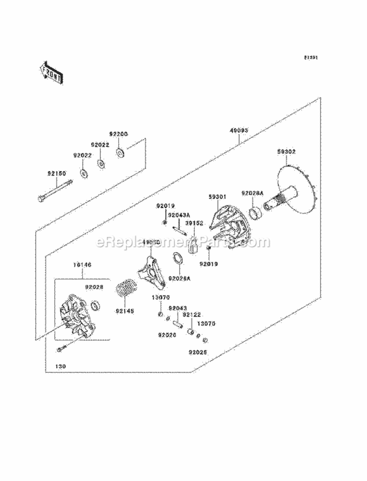 Drive Converter Diagram and Parts List for KAF620-F1  Kawasaki 