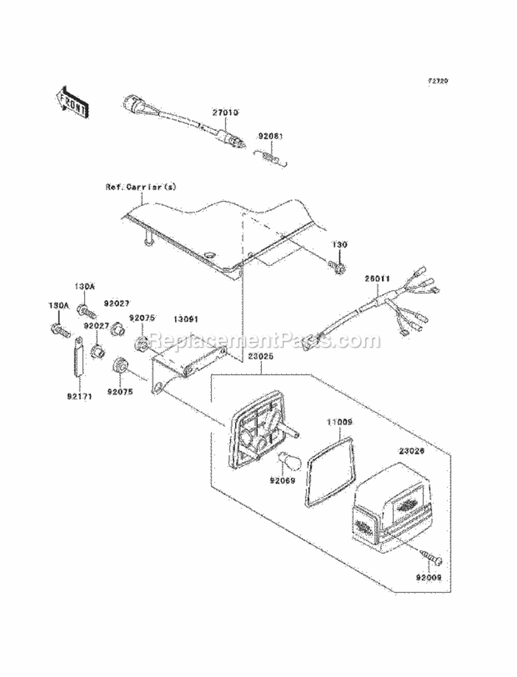 Taillights Diagram and Parts List for KAF620-G6F 2006 Kawasaki 