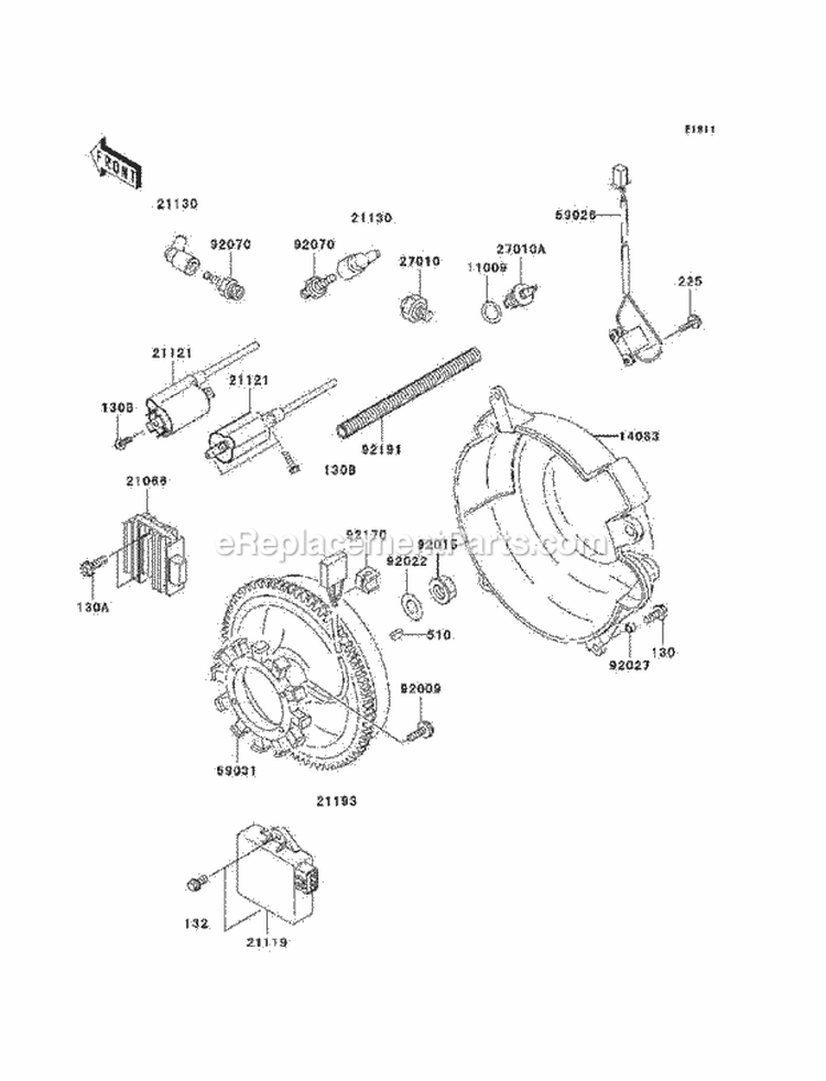 Generator/Ignition Coil Diagram and Parts List for KAF620-G6F 2006 Kawasaki 
