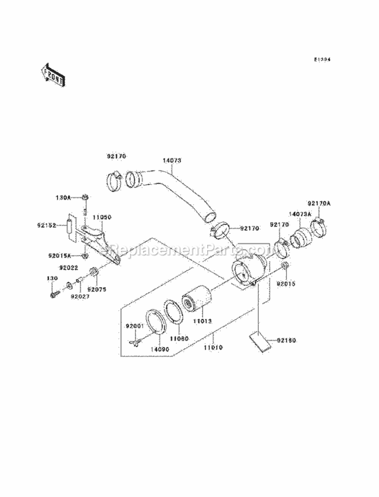 Air Cleaner-Belt Converter Diagram and Parts List for KAF620-H6F 2006 Kawasaki 