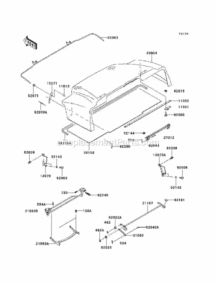 Fenders Diagram and Parts List for KAF620-H7F 2007 Kawasaki 