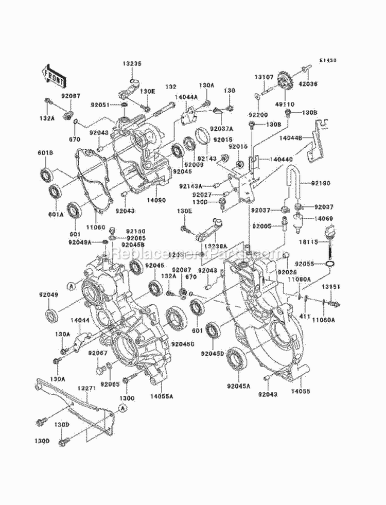 Gear Box Diagram and Parts List for KAF620-J1 2005 Kawasaki 