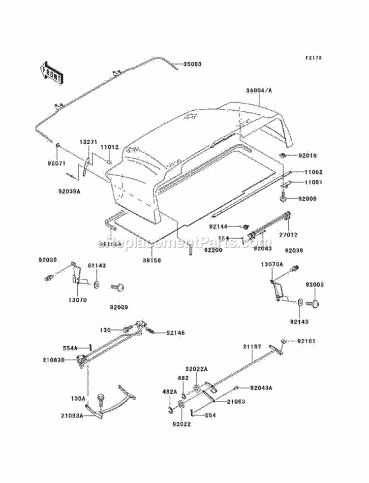 Fenders Diagram and Parts List for KAF620-J1 2005 Kawasaki 
