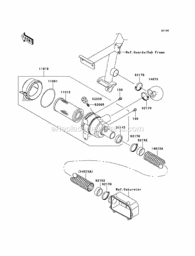 Air Cleaner Diagram and Parts List for KAF620-K1 2005 Kawasaki 