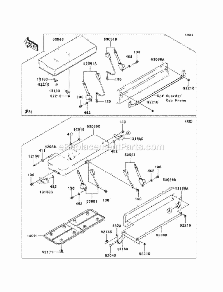 Seat Diagram and Parts List for KAF620-K6F 2006 Kawasaki 