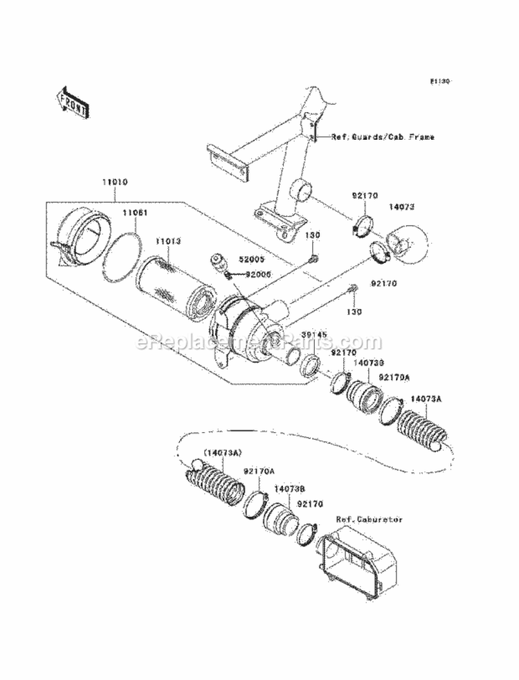 Air Cleaner Diagram and Parts List for KAF620-J6F 2006 Kawasaki 