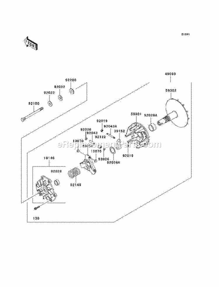 Drive Converter Diagram and Parts List for KAF620-K6F 2006 Kawasaki 