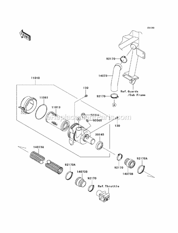 Air Cleaner Diagram and Parts List for KAF620-MAF 2010 Kawasaki 