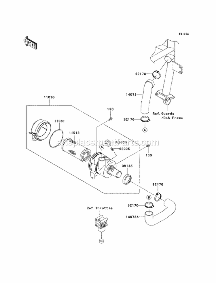 Air Cleaner Diagram and Parts List for KAF620-MCF 2012 Kawasaki 