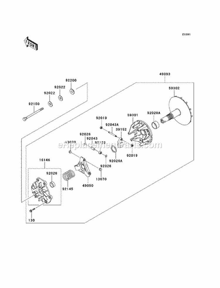 Drive Converter Diagram and Parts List for KAF620-MCF 2012 Kawasaki 