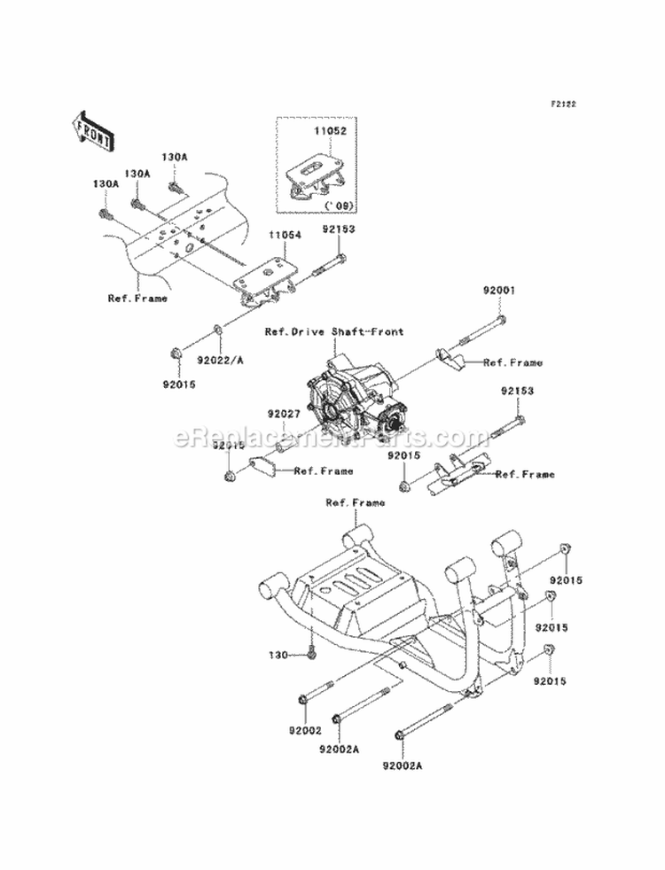 Engine Mount Diagram and Parts List for KAF620-MCF 2012 Kawasaki 