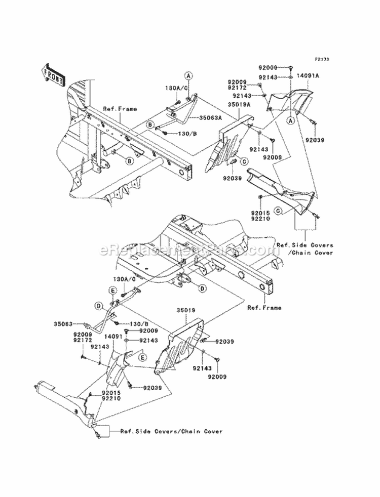 Flap Diagram and Parts List for KAF620-MCF 2012 Kawasaki 