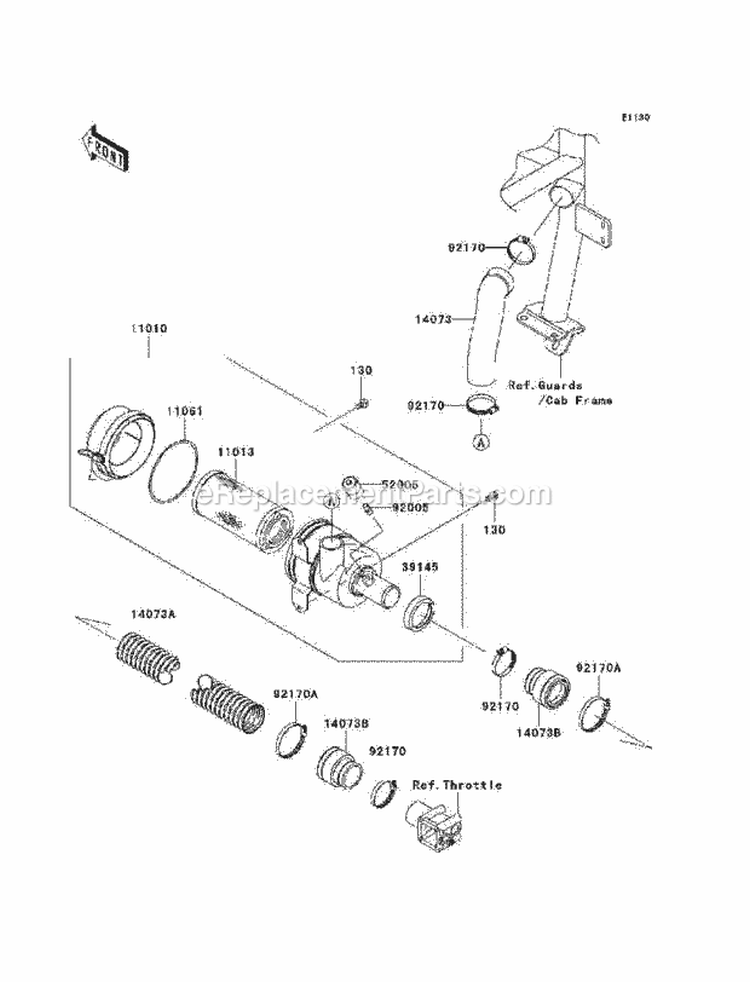 Air Cleaner Diagram and Parts List for KAF620-N9F 2009 Kawasaki 