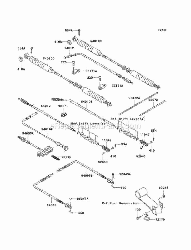 Cables Diagram and Parts List for KAF620-N9F 2009 Kawasaki 