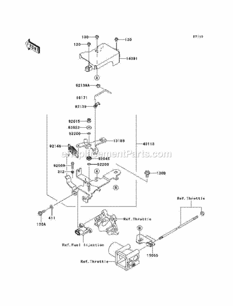 Control Diagram and Parts List for KAF620-N9F 2009 Kawasaki 