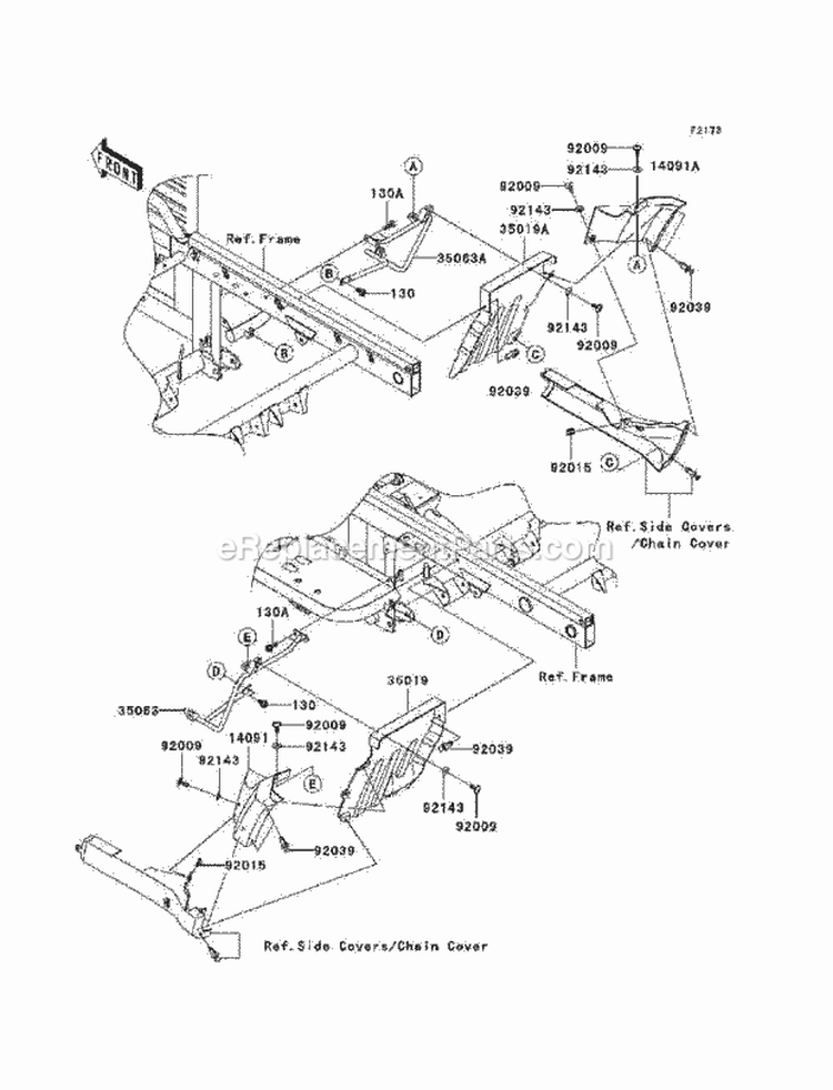 Flap Diagram and Parts List for KAF620-N9F 2009 Kawasaki 