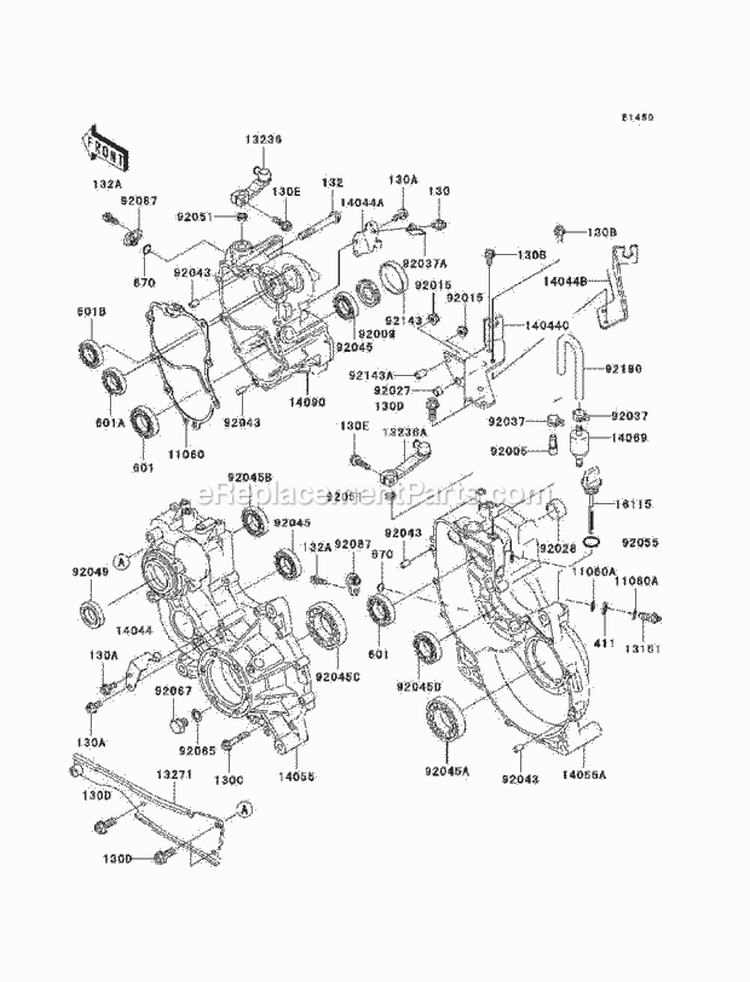 Gear Box Diagram and Parts List for KAF620-N9F 2009 Kawasaki 