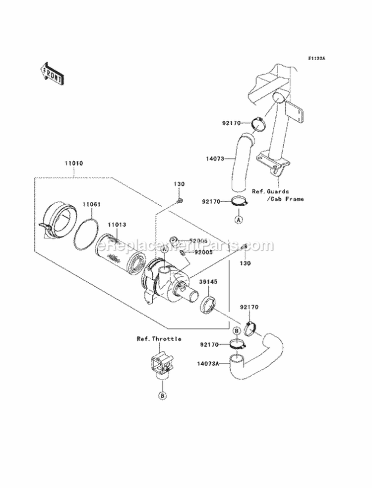 Air Cleaner Diagram and Parts List for KAF620-MBF 2011 Kawasaki 
