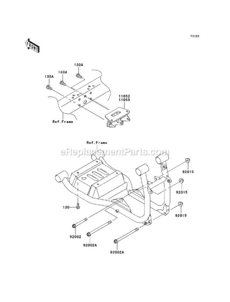 Engine Mount Diagram and Parts List for KAF620-PBF 2011 Kawasaki 