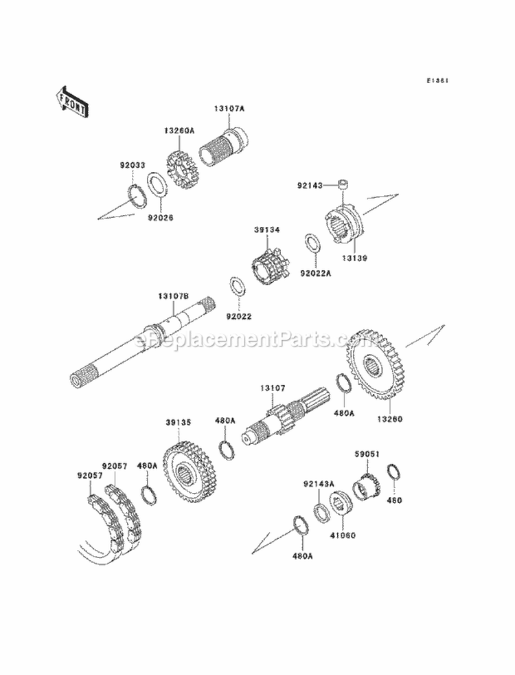 Transmission Diagram and Parts List for KAF620-PBF 2011 Kawasaki 